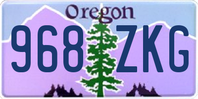 OR license plate 968ZKG