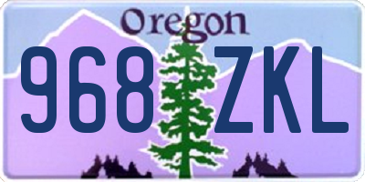 OR license plate 968ZKL