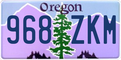 OR license plate 968ZKM