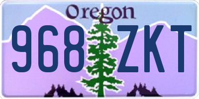 OR license plate 968ZKT