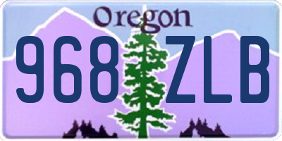 OR license plate 968ZLB