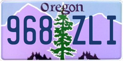 OR license plate 968ZLI