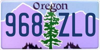 OR license plate 968ZLO