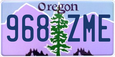 OR license plate 968ZME
