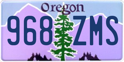 OR license plate 968ZMS