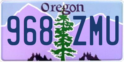 OR license plate 968ZMU