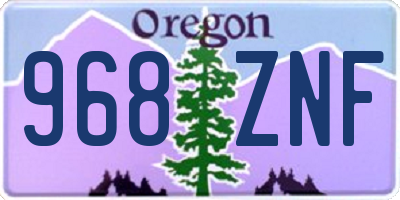 OR license plate 968ZNF