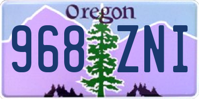 OR license plate 968ZNI
