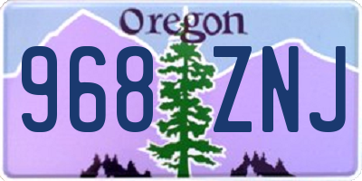 OR license plate 968ZNJ