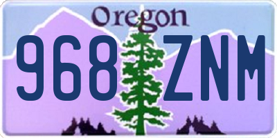 OR license plate 968ZNM