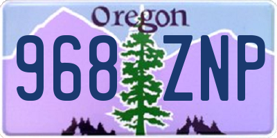 OR license plate 968ZNP