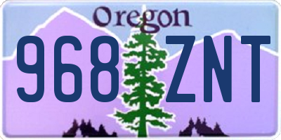 OR license plate 968ZNT