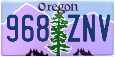 OR license plate 968ZNV