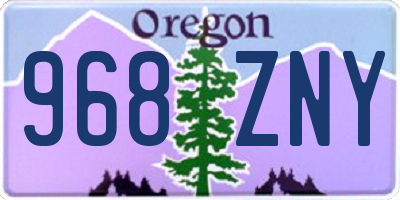 OR license plate 968ZNY