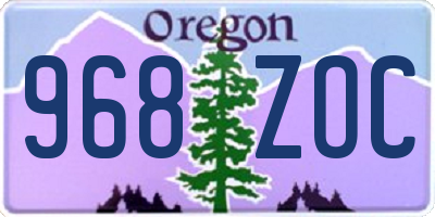 OR license plate 968ZOC