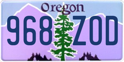 OR license plate 968ZOD