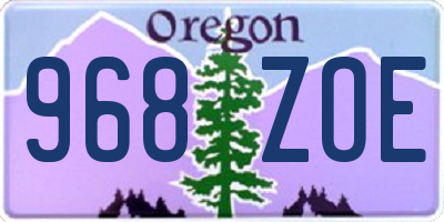 OR license plate 968ZOE