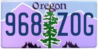 OR license plate 968ZOG