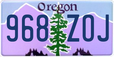 OR license plate 968ZOJ