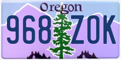 OR license plate 968ZOK