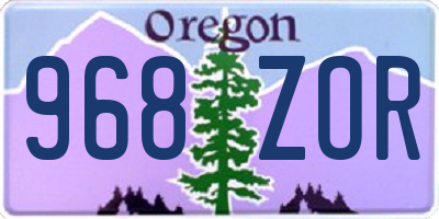 OR license plate 968ZOR
