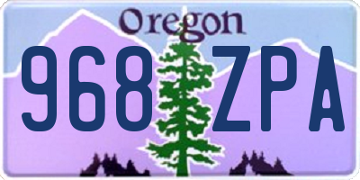 OR license plate 968ZPA
