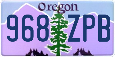 OR license plate 968ZPB
