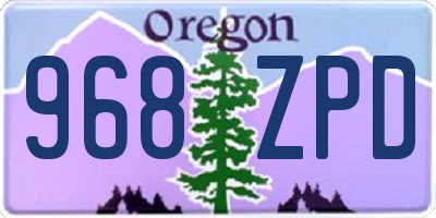OR license plate 968ZPD