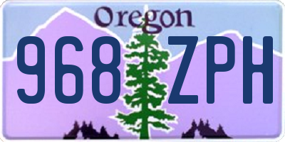 OR license plate 968ZPH