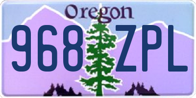 OR license plate 968ZPL