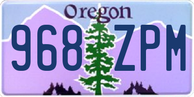 OR license plate 968ZPM