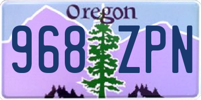 OR license plate 968ZPN