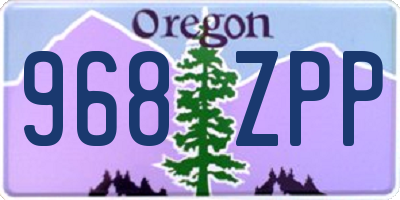 OR license plate 968ZPP