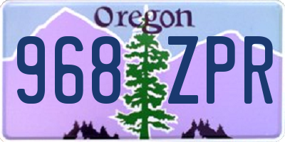 OR license plate 968ZPR