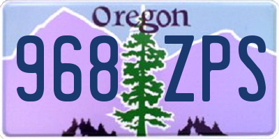 OR license plate 968ZPS