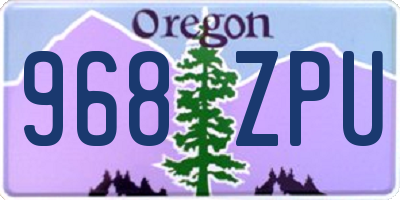 OR license plate 968ZPU