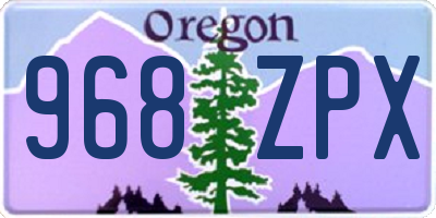 OR license plate 968ZPX