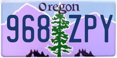 OR license plate 968ZPY