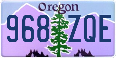 OR license plate 968ZQE