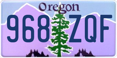 OR license plate 968ZQF