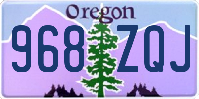 OR license plate 968ZQJ