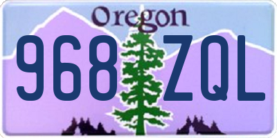 OR license plate 968ZQL