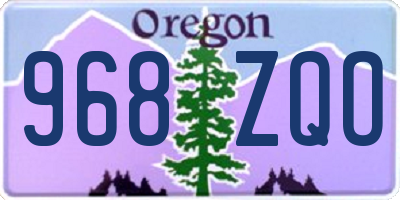 OR license plate 968ZQO