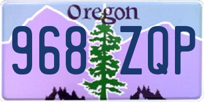 OR license plate 968ZQP