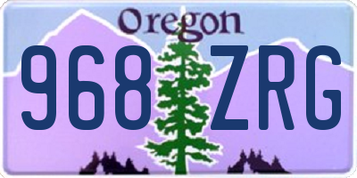OR license plate 968ZRG