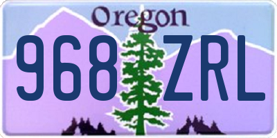 OR license plate 968ZRL