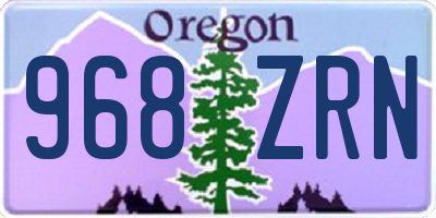 OR license plate 968ZRN