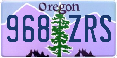 OR license plate 968ZRS