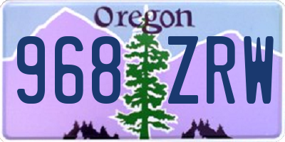 OR license plate 968ZRW