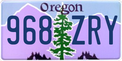 OR license plate 968ZRY